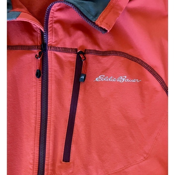 Eddie Bauer Jacket Mens‎ Large First Ascent Orange Pockets Full Zip Outdoor EUC - Picture 6 of 12